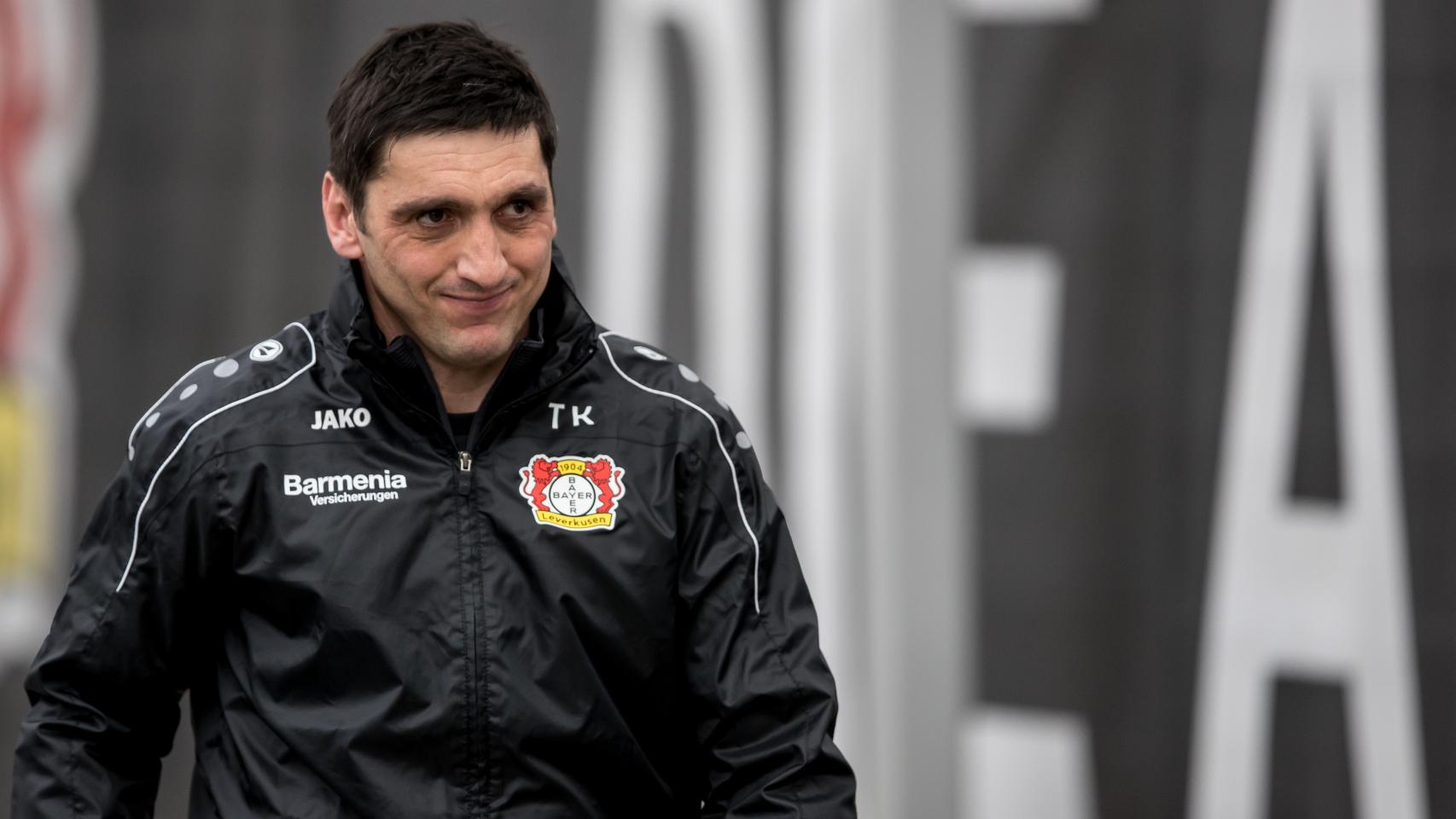 Tayfun, durante un entrenamiento con el Bayer Leverkusen.