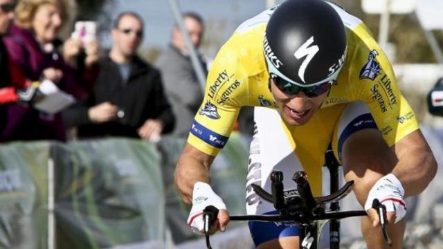 Michal Kwiatkowski, durante una contrarreloj en 2015.