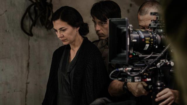 Núria Prims en el rodaje de Incierta Gloria, rodada con el apoyo de la televisión autonómica catalana.