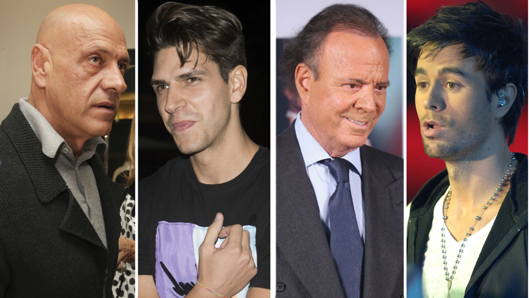 Kiko Matamoros, su hijo Diego y Julio y Enrique Iglesias.