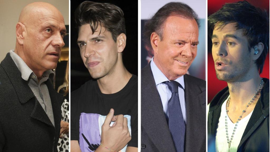 Kiko Matamoros, su hijo Diego y Julio y Enrique Iglesias.