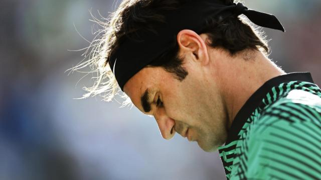 Federer durante un partido en Indian Wells.