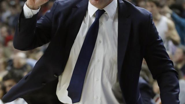 Pablo Laso en el último Madrid-Barça.