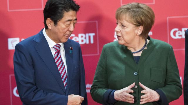 Ambos mandatarios, durante el encuentro de este domingo.