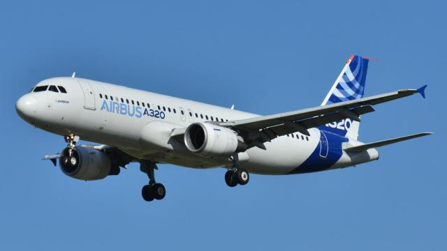 Un Airbus 320 en el aire