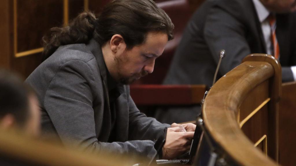 Pablo Iglesias, este miércoles en el Congreso de los Diputados.