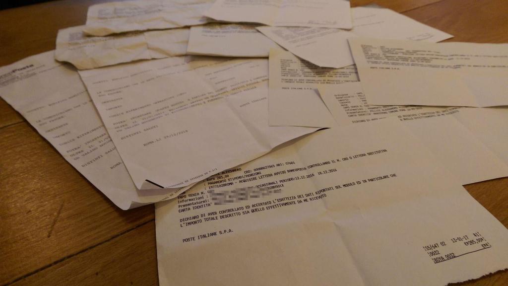 Algunos recibos de compra