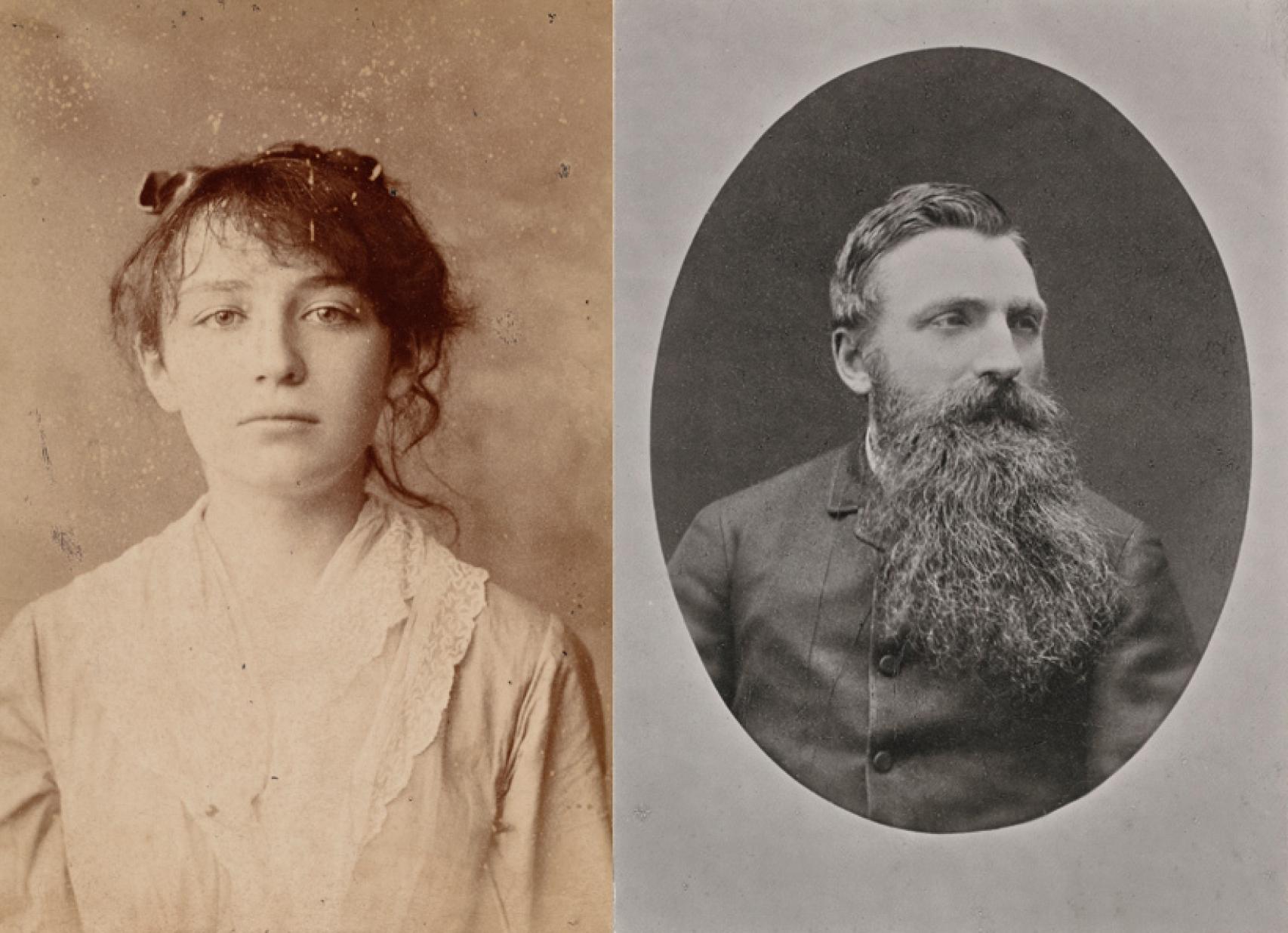 Claudel, con 20 años. Y Rodin, en 1879.