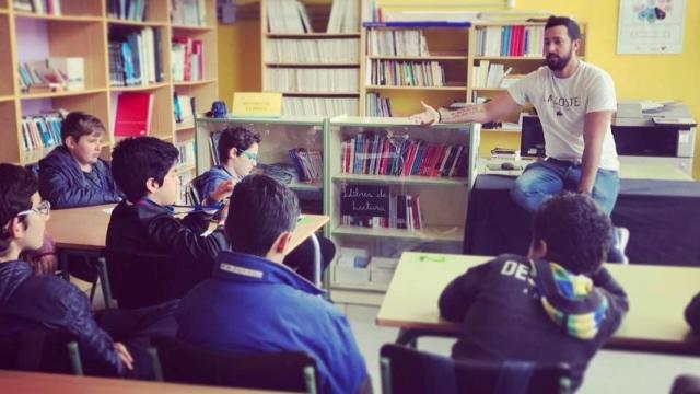 Valtonyc durante una de las clases