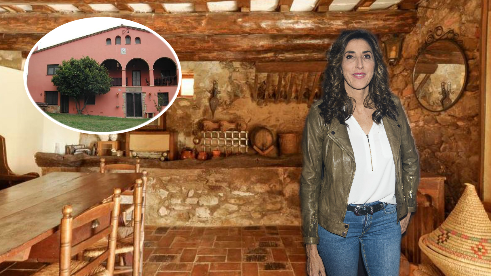 Fotomontaje de Paz Padilla en su casa rural.