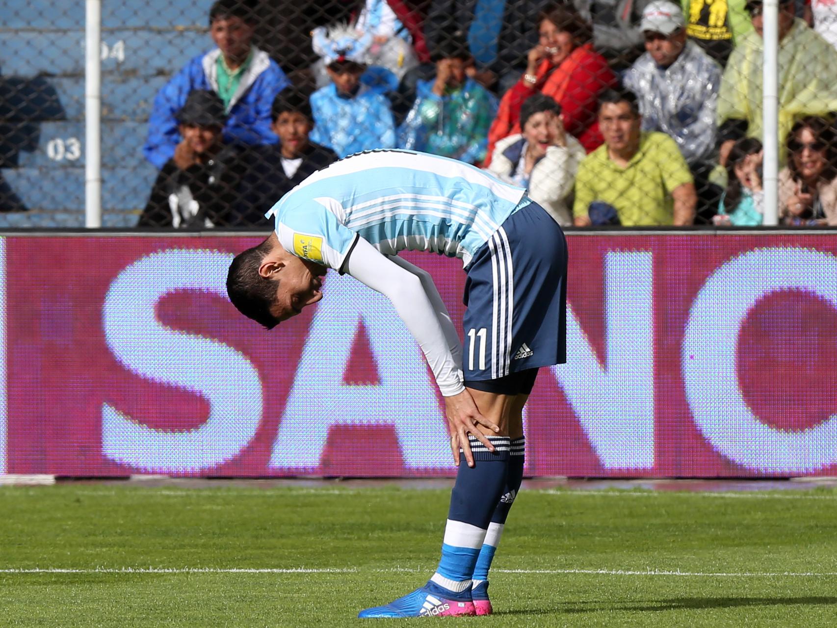 Di María, al final del partido en Bolivia.
