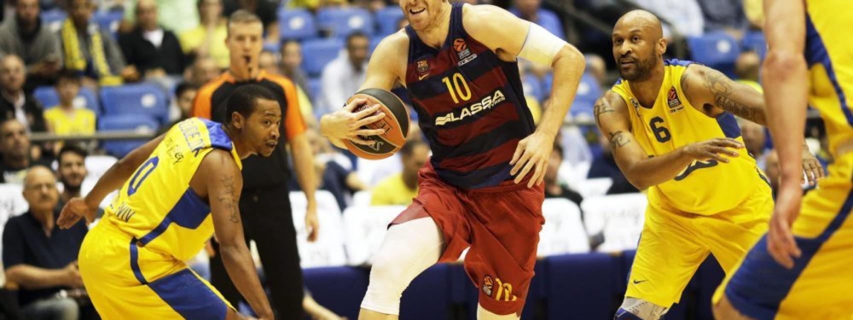 Víctor Claver en acción durante el último Maccabi-Barça.