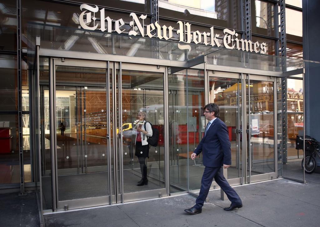 Durante su viaje, el presidente de Cataluña fue entrevistado por el New York Times.