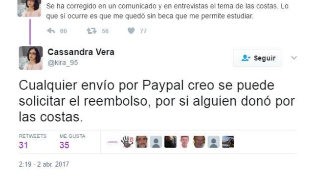 Cassandra reconoce que no debe pagar las costas del juicio por los tuits de Carrero.