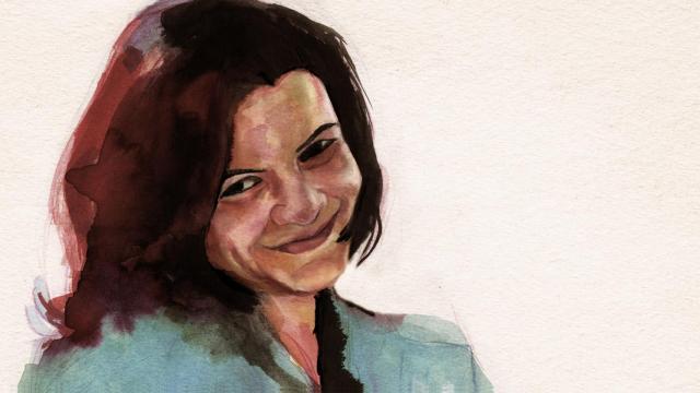 Ilustración de Vicky basada en una imagen real de la vigésimo segunda víctima de la violencia machista