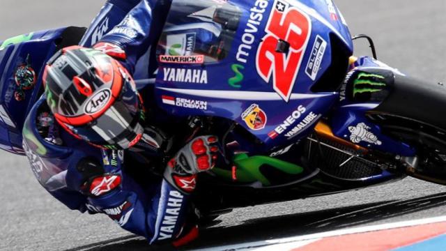 Maverick Viñales, durante la carrera en el GP de Argentina.