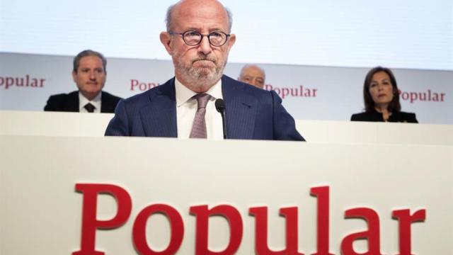 Emilio Saracho, nuevo presidente del Banco Popular, durante la junta de accionistas.