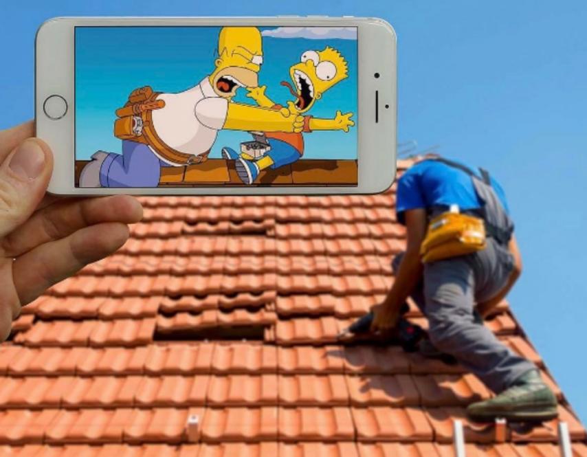 Dos generaciones de Simpson llevándose bien