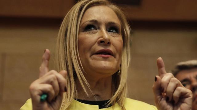 Cristina Cifuentes, durante su comparecencia.