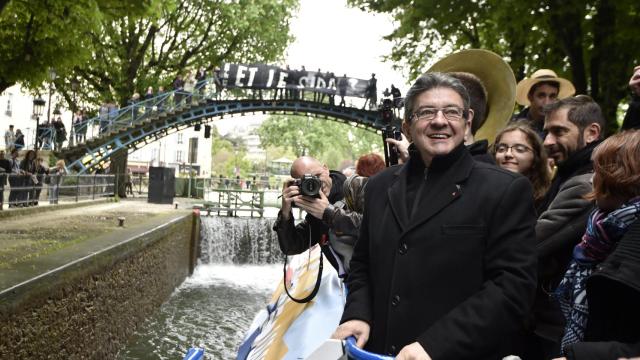 Mélenchon, en uno de los mítines de esta semana en París.