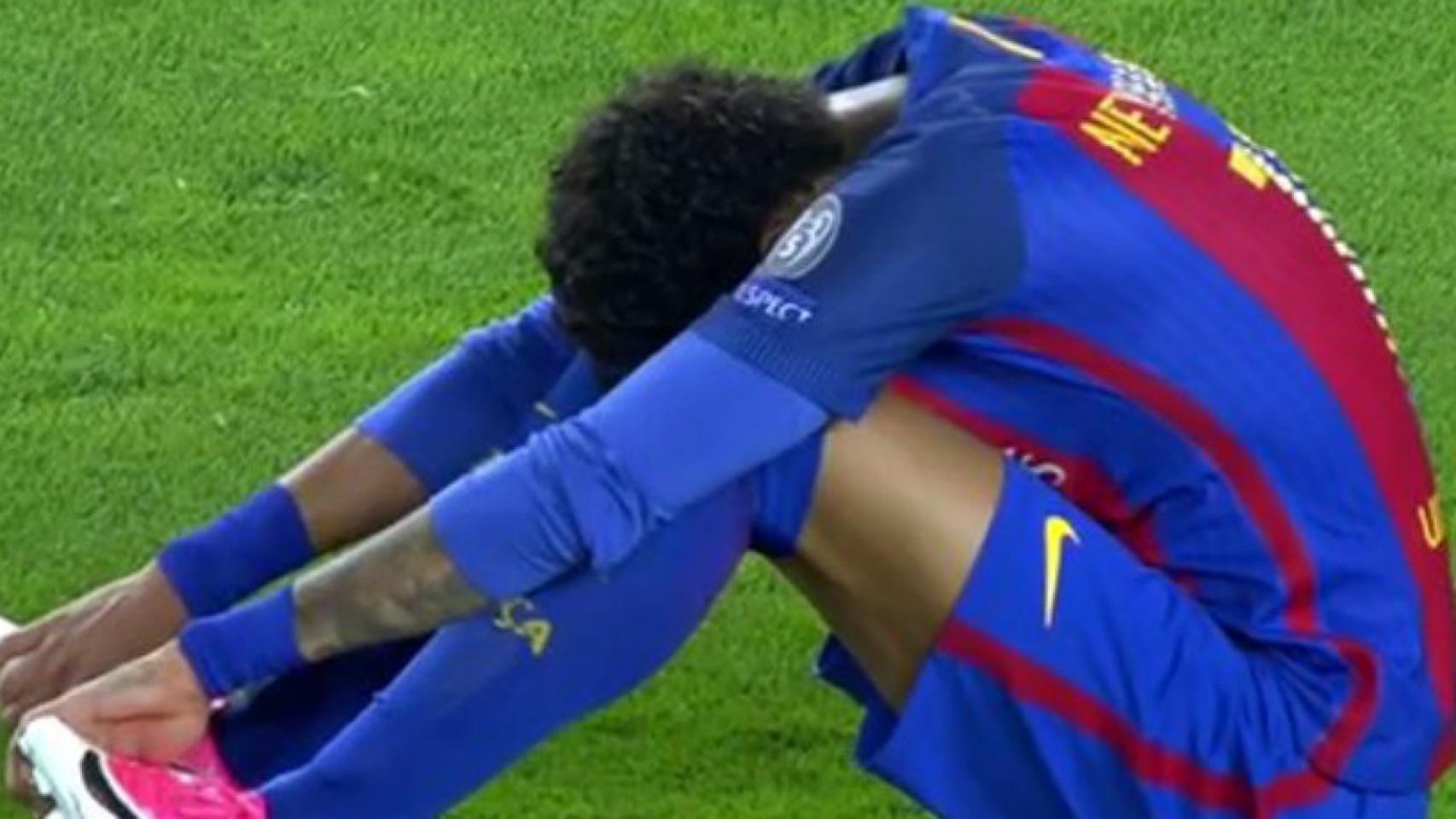 Neymar tras caer eliminado ante la Juventus Foto: Twitter (@chirichampions)