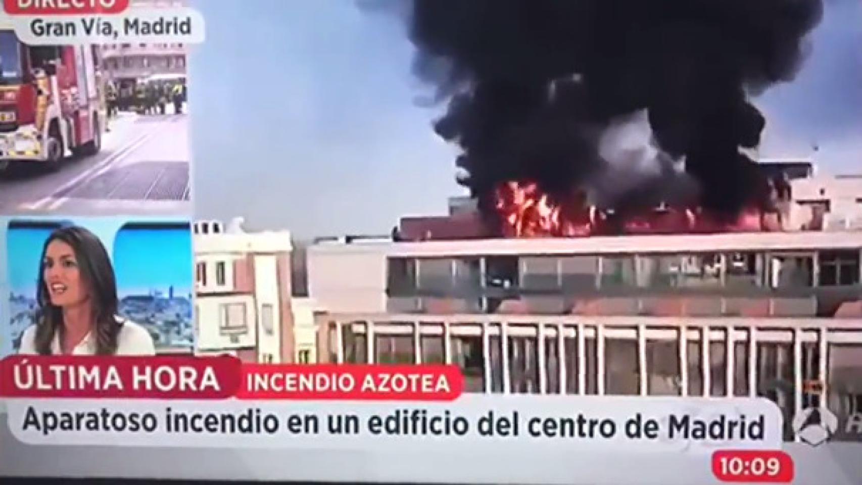 La invitada de 'Espejo público' estaba alojada en el hotel incendiado de Gran Vía