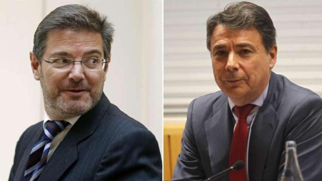El ministro de Justicia, Rafael Catalá, y el expresidente de la Comunidad de Madrid Ignacio González