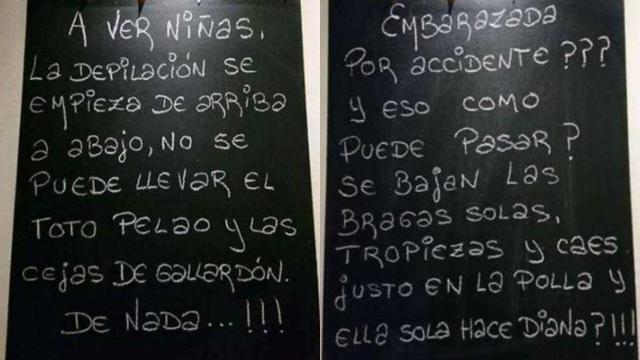 Algunos de los mensajes que se han escrito en la taberna Soiz Hiru de Bilbao.