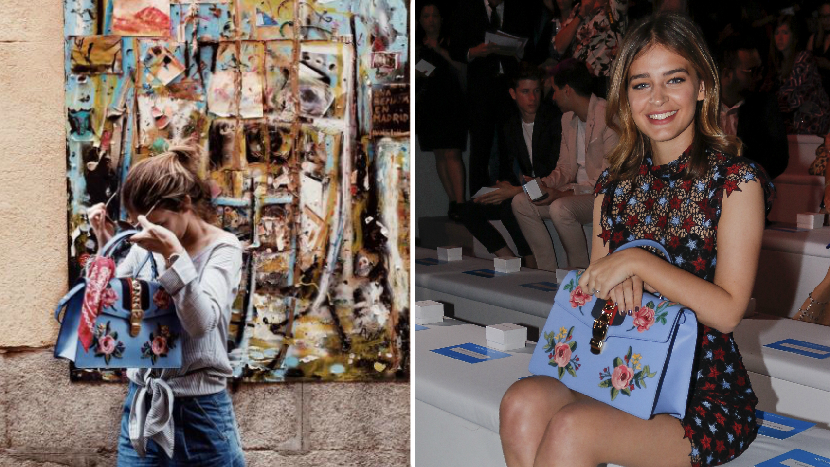 Laura Escanes con el bolso de Gucci.