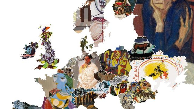 El mapa de Europa según las obras de Picasso.