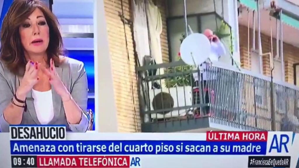 Ana Rosa intenta parar un suicidio en directo por culpa de un desahucio