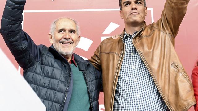 Pedro Sánchez y el presidente de la Junta de Castilla y León, Demetrio Madrid