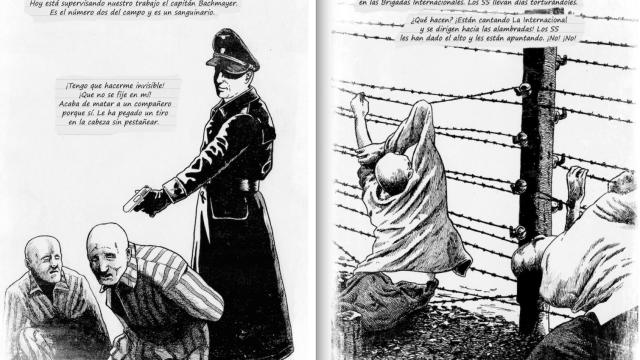 El libro cómic comienza con la llegada de Antonio al campo y termina con su liberación.