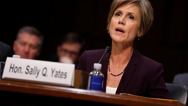 Sally Yates, ex fiscal general, durante su intervención en el Senado.