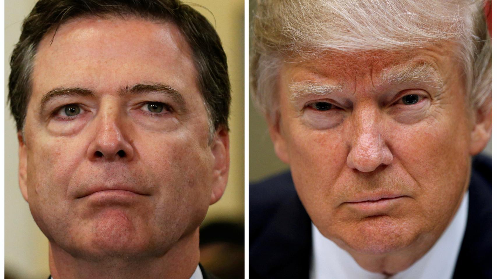 El hasta ahora director del FBI, James Comey, y el presidente de EEUU, Donald Trump.