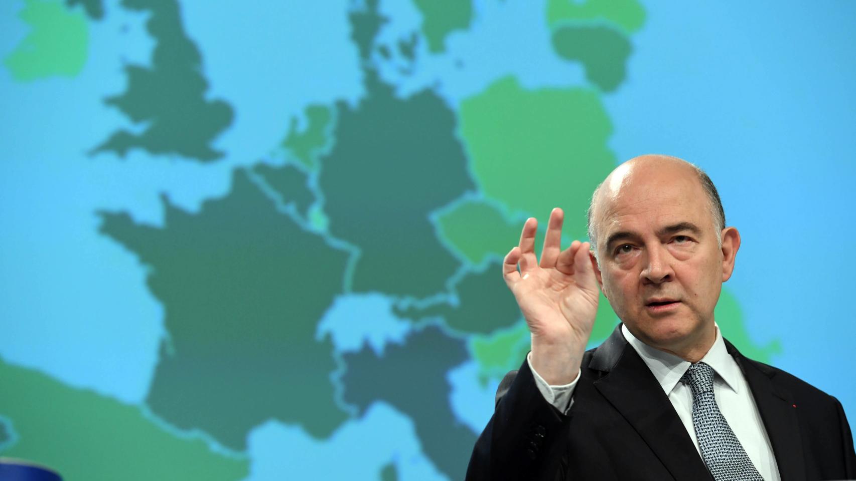 El comisario Moscovici, en la presentación de las previsiones.