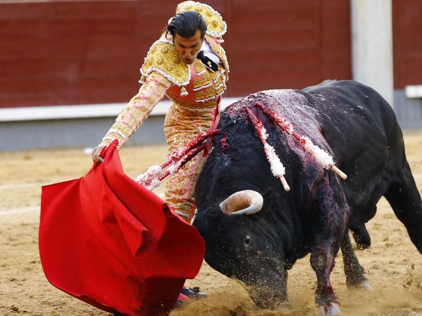 Derechazo de David Mora al quinto de la tarde, que se lo dejó vivo