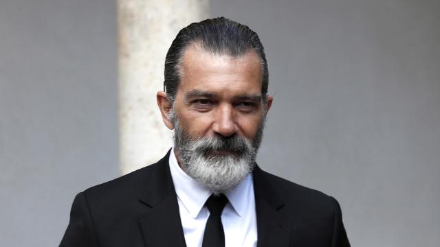 Antonio Banderas durante un acto en Alcalá de Henares en abril