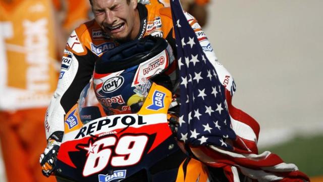 Nicky Hayden, en 2006, cuando se coronó campeón mundial de MotoGP.