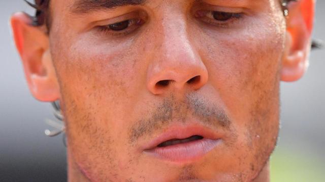 Nadal, durante el partido con Thiem.