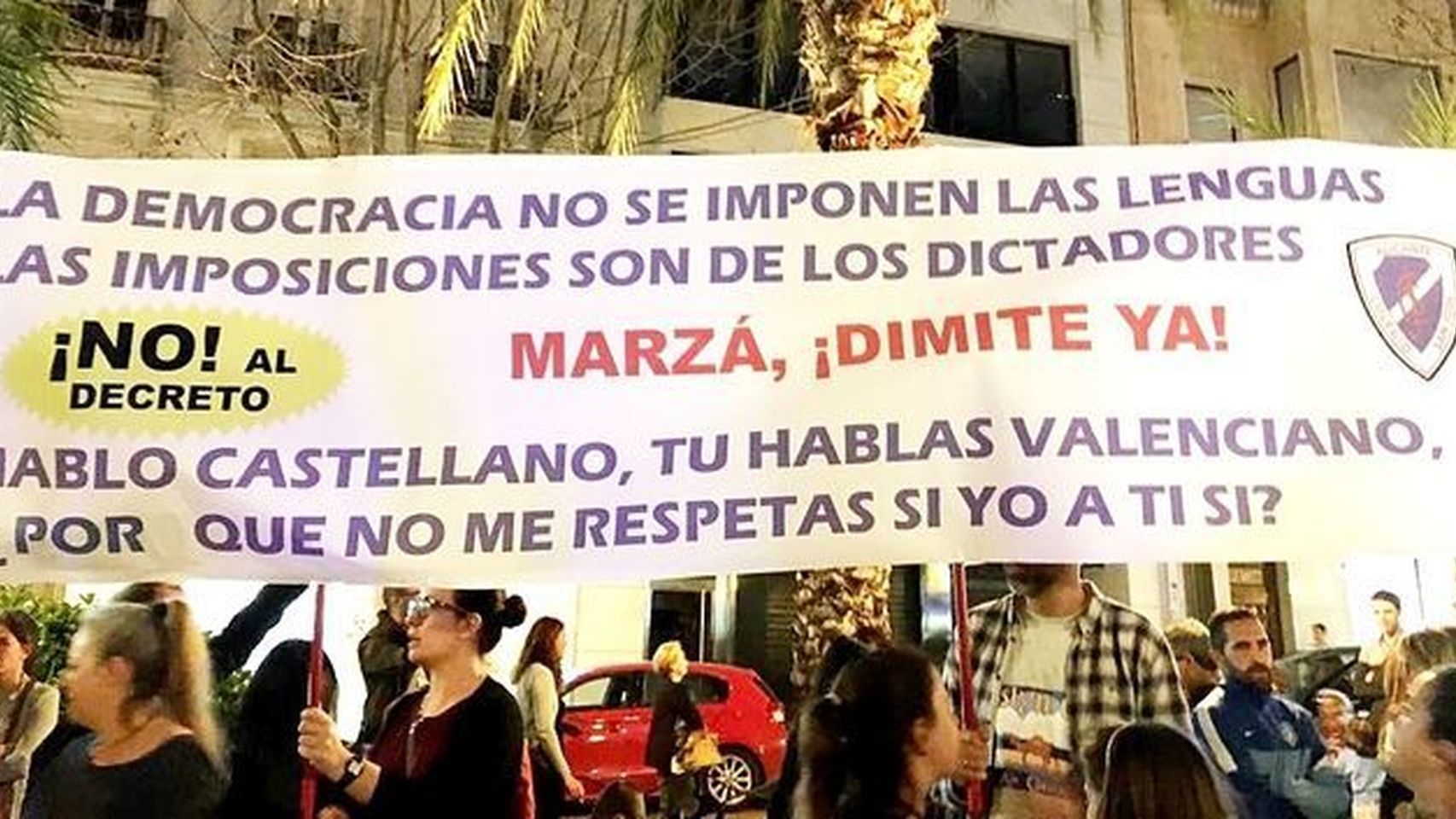 Manifestación en Alicante contra el decreto de plurilingüismo de la Generalitat Valenciana.