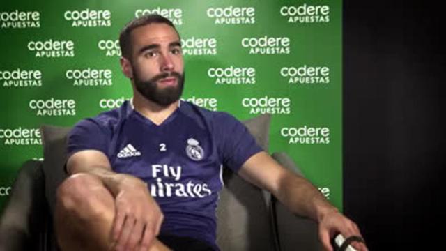 Carvajal en una entrevista para Codere Apuestas. Foto: Twitter (@realmadrid)