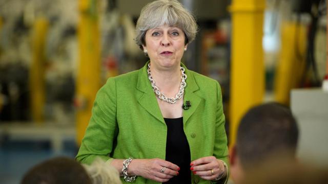 May, durante un acto electoral este miércoles en Bath