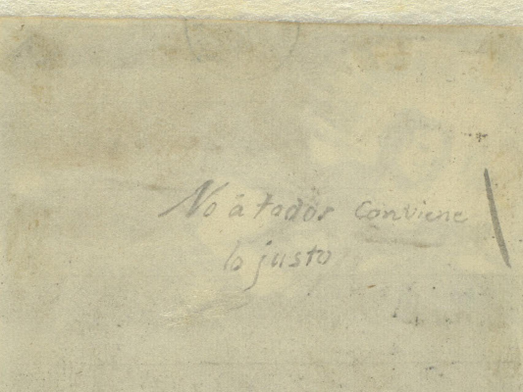 Inscripción en el reverso del dibujo Lux ex tenebris, álbum C, 117, Francisco de Goya.