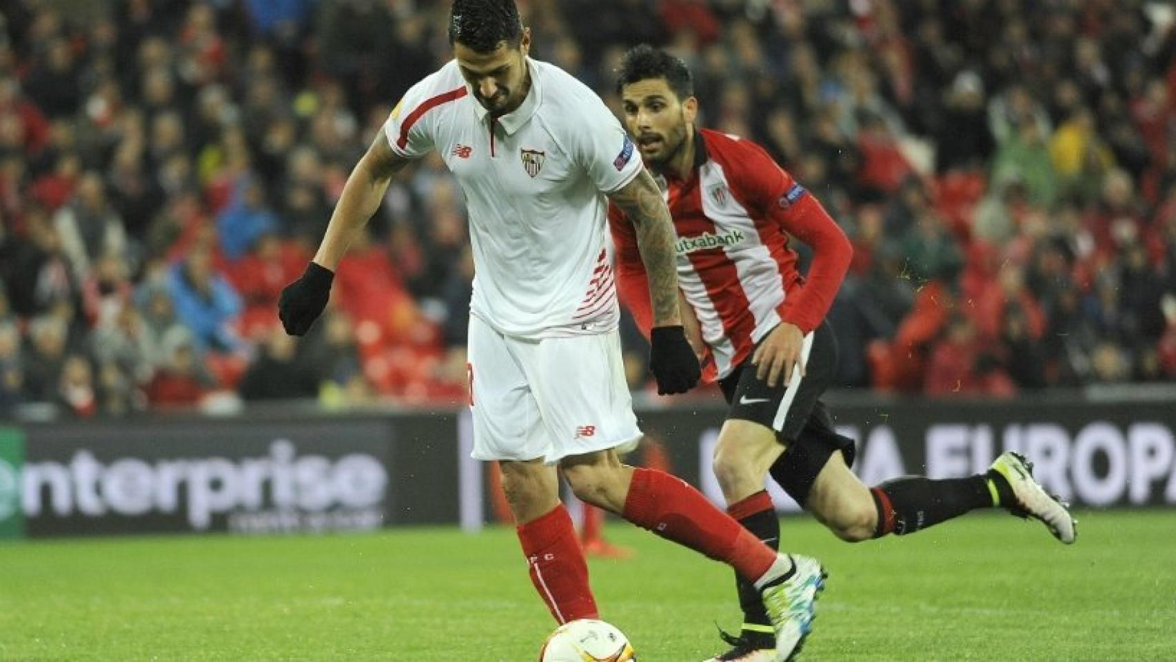 Vitolo jugando con el Sevilla. Foto: sevillafc.es