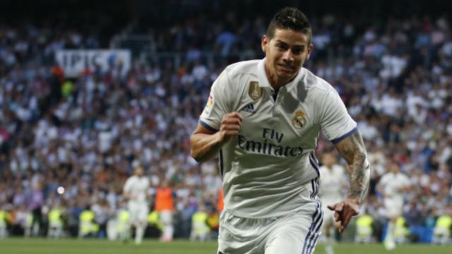 James, ante el Sevilla. Foto: Pedro Rodríguez / El Bernabéu