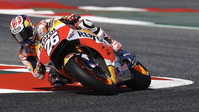 Dani Pedrosa durante la sesión de clasificación en Montmeló.
