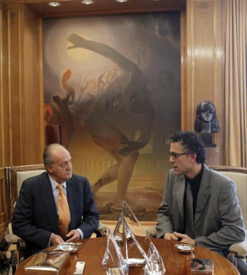 Juan Carlos I y Xabier Mikel Errekondo de Amaiur, en 2011.