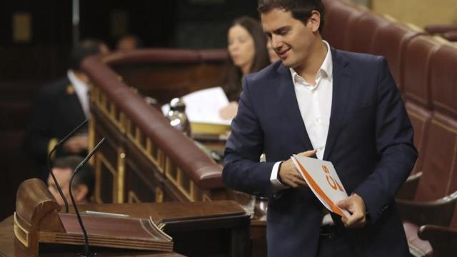 Rivera, durante la moción de censura.