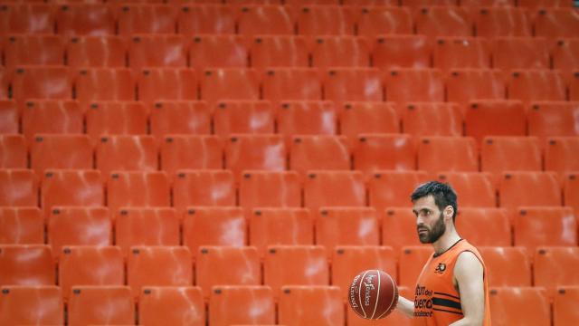Fernando San Emeterio en un entrenamiento durante la final.
